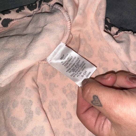 Pink Oversized Leopard Print Half Zip Hoodie - Picture 6 of 6